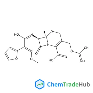 (6R,7R)-7-{(E)-[(2E)-2-(2-Furyl)-1-hydroxy-2-(methoxyimino)ethylidene]amino}-3-{[hydroxy(imino)methoxy]methyl}-8-oxo-5-thia-1-azabicyclo[4.2.0]oct-2-ene-2-carboxylic acid
