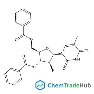 1-(3',5'-Di-O-benzoyl-2'-deoxy-2'-fluoro-b-D-arabinofuranosyl)thymine structure
