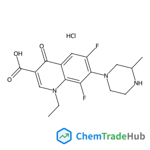 1-Ethyl-6,8-difluoro-7-(3-methyl-1-piperazinyl)-4-oxo-1,4-dihydro-3-quinolinecarboxylic acid hydrochloride (1:1)
