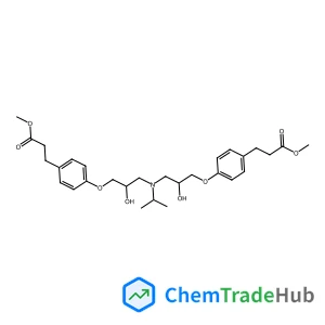 Benzenepropanoic acid, 4,4'-[[(1-methylethyl)imino]bis[(2-hydroxy-3,1-propanediyl)oxy]]bis-, dimethyl ester structure